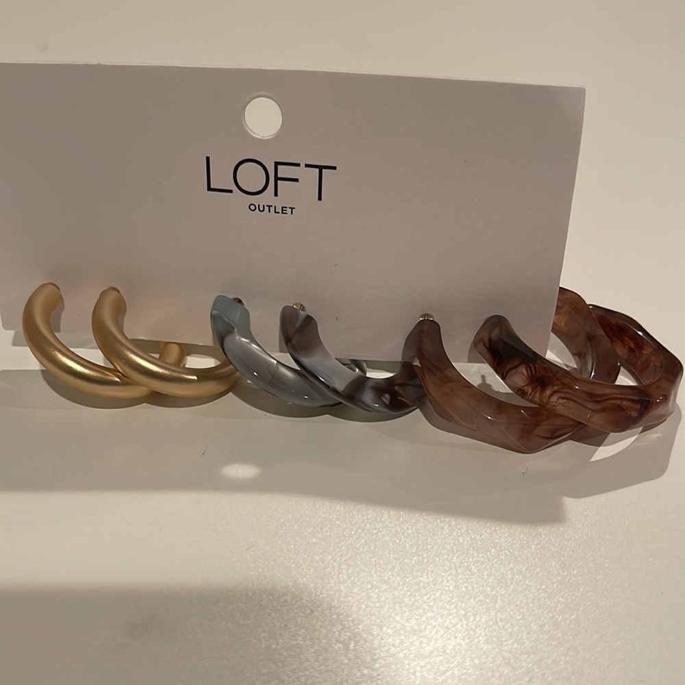 Loft 3pairs of hoop earrings